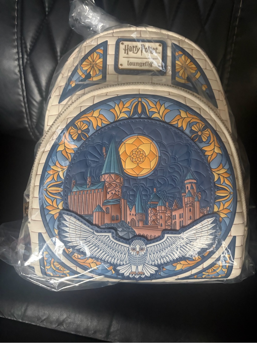 Loungefly Harry Potter Hedwig Hogwarts Stained Glass Mini Backpack Blue Hedwig